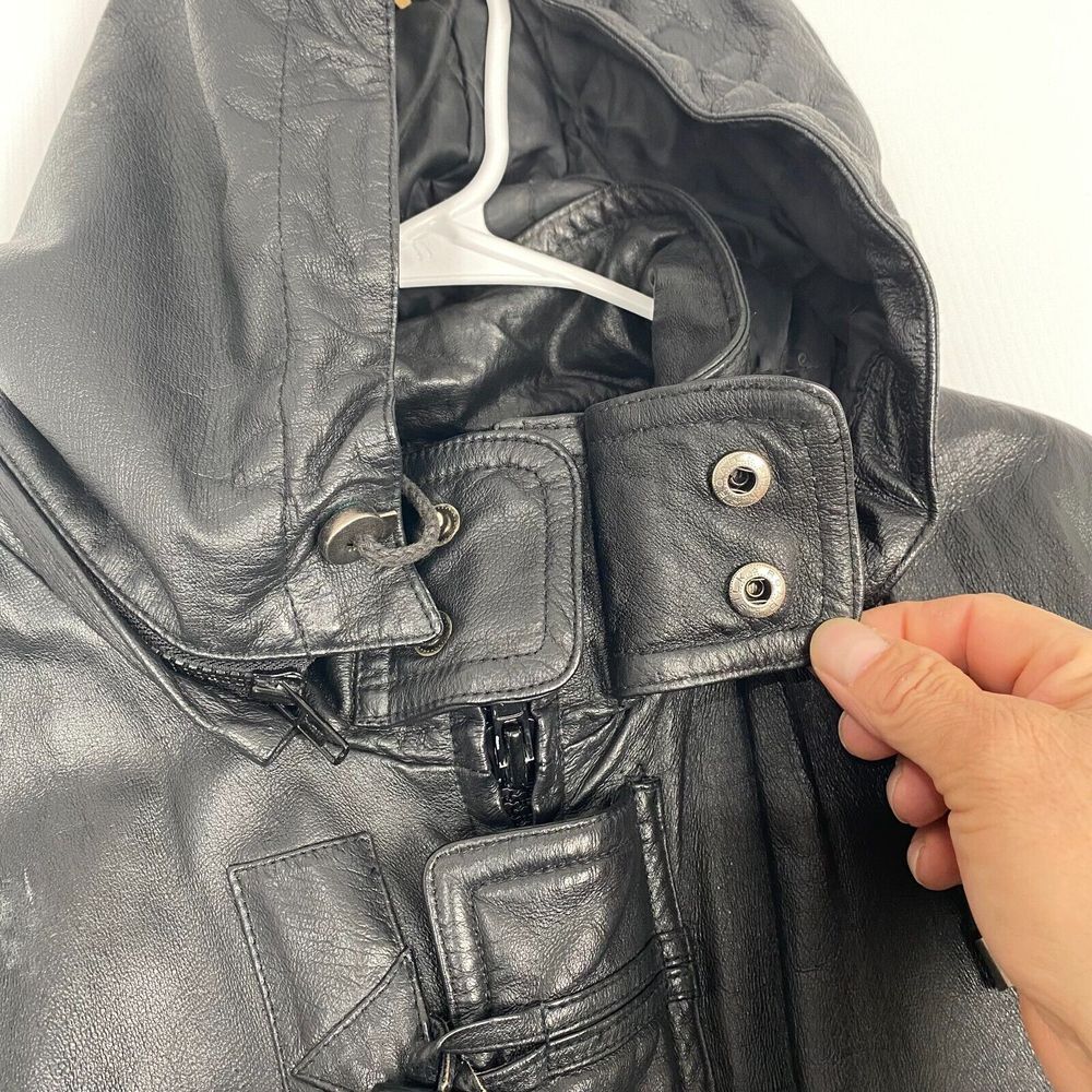 Contemporary Expressions Black Leather Bomber Jacket Men's XLarge Vintage - Picture 8 of 16